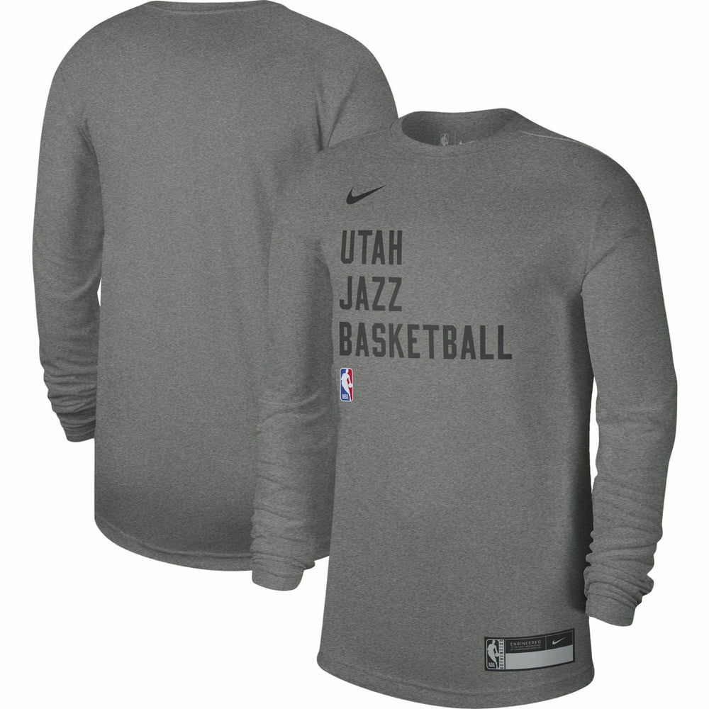 Nike - Utah Jazz Unisex 2023/24 Legend On-Court Practice Long Sleeve T-Shirt - Heather Gray