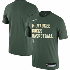 Nike - Milwaukee Bucks 2023/24 Sideline Legend Performance Practice T-Shirt - Hunter Green
