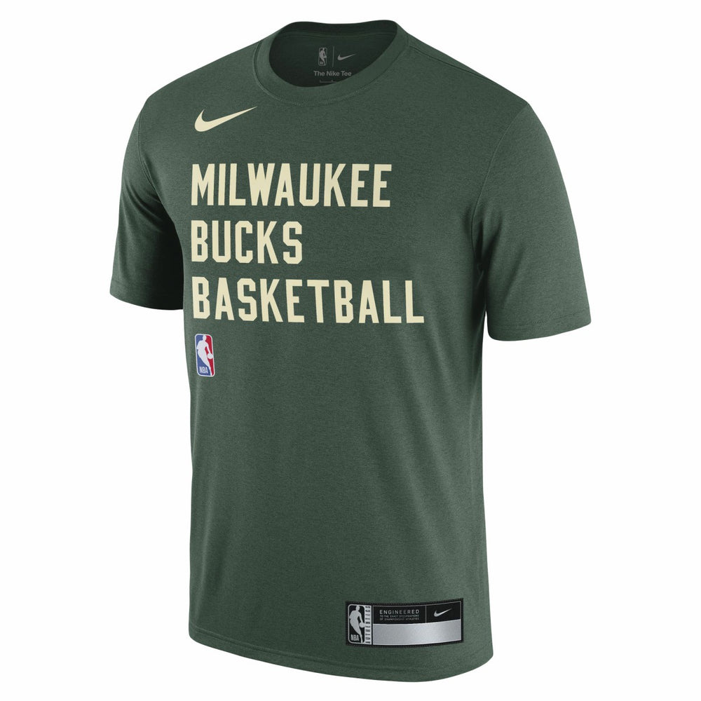 Nike - Milwaukee Bucks 2023/24 Sideline Legend Performance Practice T-Shirt - Hunter Green