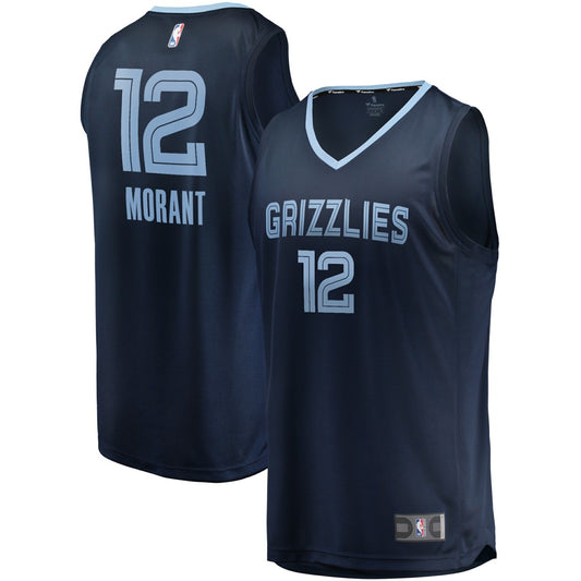 Ja Morant Memphis Grizzlies Big & Tall Fast Break Player Jersey - Navy - Icon Edition | NBA Jerseys