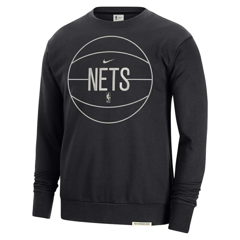 Nike - Brooklyn Nets 2023/24 Authentic Standard Issue Travel Performance Pullover Sweatshirt - Black
