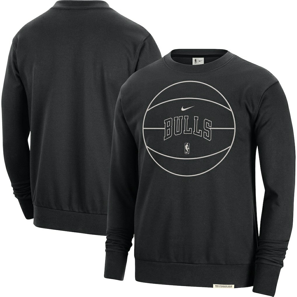 Nike - Chicago Bulls 2023/24 Authentic Standard Issue Travel Performance Pullover Sweatshirt - Black