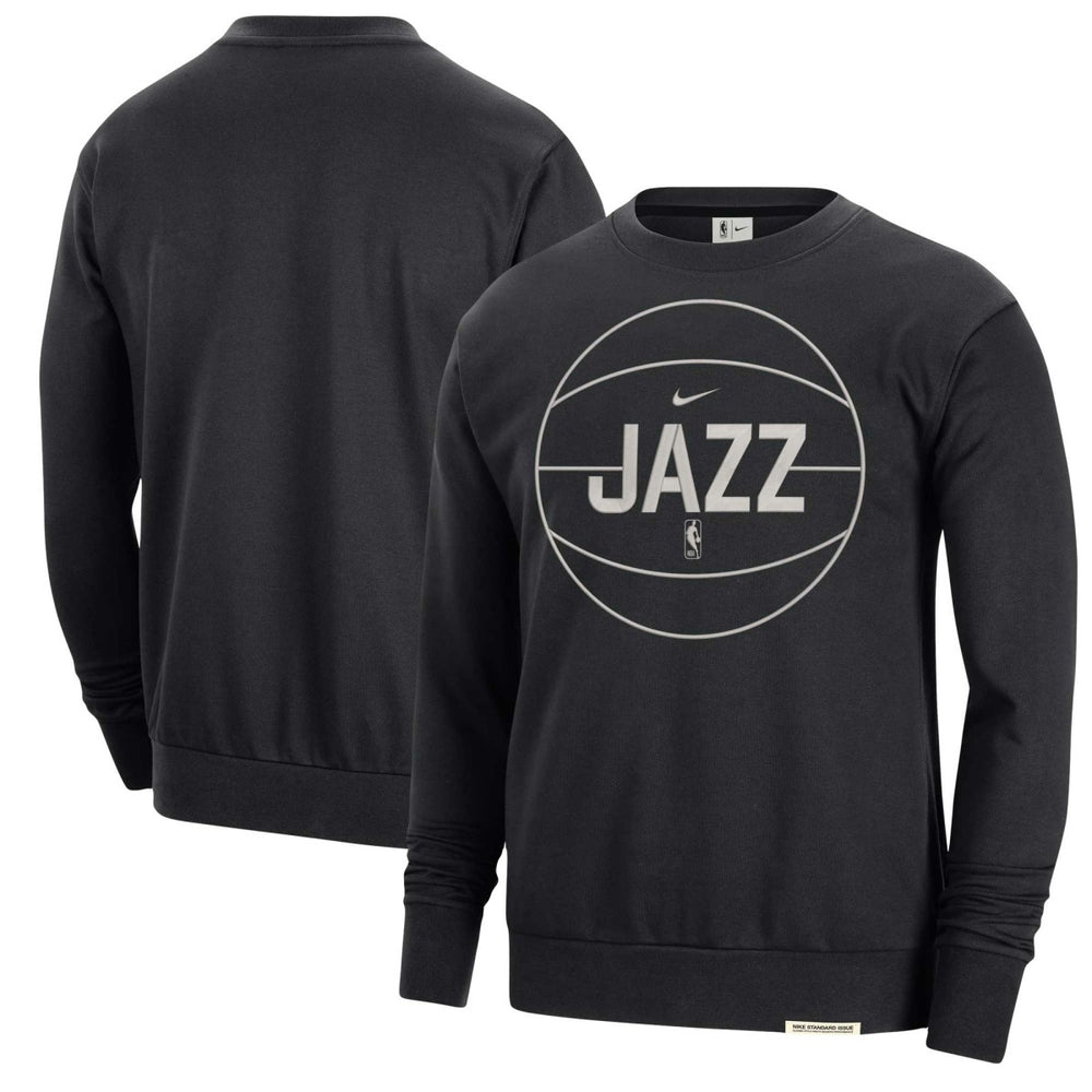 Nike - Utah Jazz 2023/24 Authentic Standard Issue Travel Performance Pullover Sweatshirt - Black