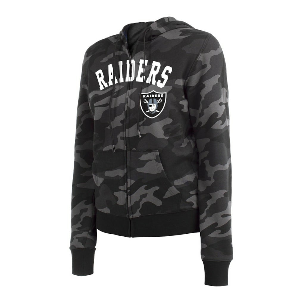 Las Vegas Raiders New Era Women's Camo Full-Zip Hoodie Black - NFL