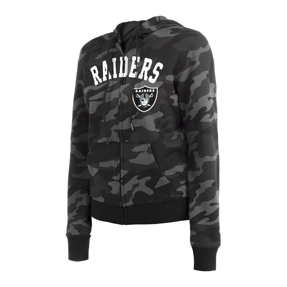 Las Vegas Raiders New Era Women's Camo Full-Zip Hoodie Black - NFL