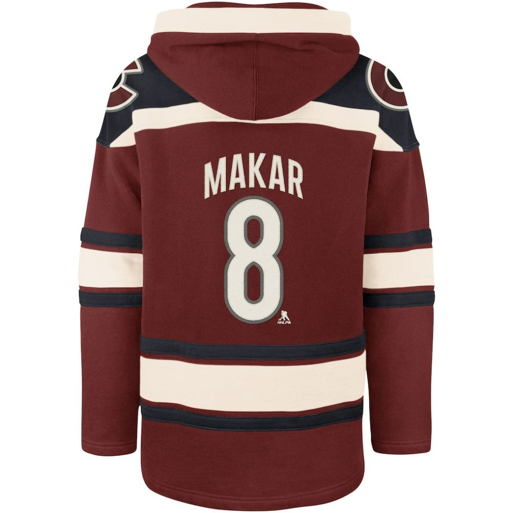 Cale Makar Colorado Avalanche - '47 Player Name & Number Lacer Pullover Hoodie Burgundy