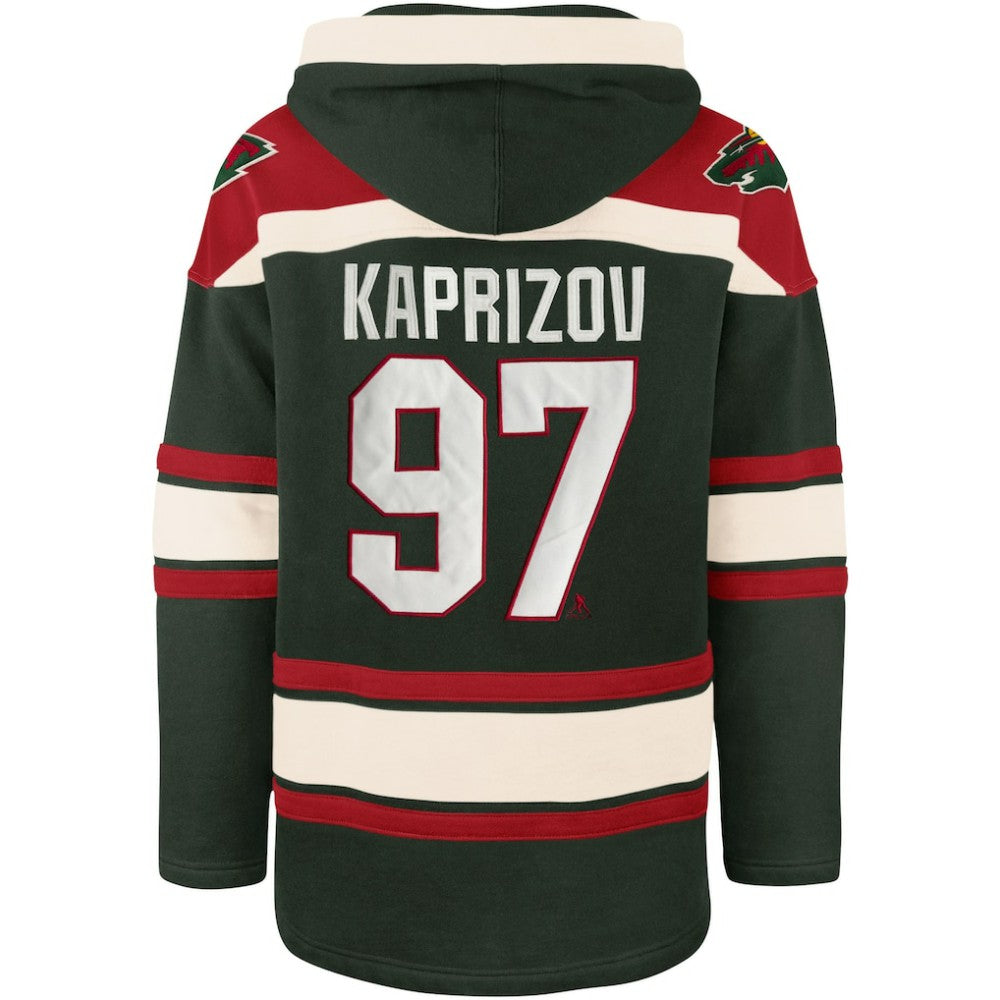 Kirill Kaprizov Minnesota Wild - '47 Player Name & Number Lacer Pullover Hoodie Green