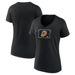 San Francisco 49ers Women's Sugar Skull V-Neck T-Shirt Black - NFL