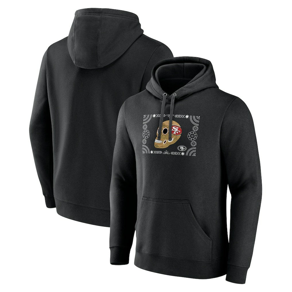 San Francisco 49ers Sugar Skull Pullover Hoodie Black - NFL