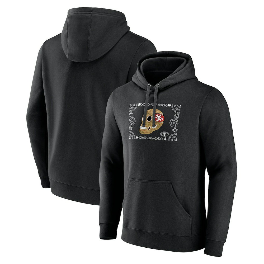 San Francisco 49ers Sugar Skull Pullover Hoodie Black - NFL