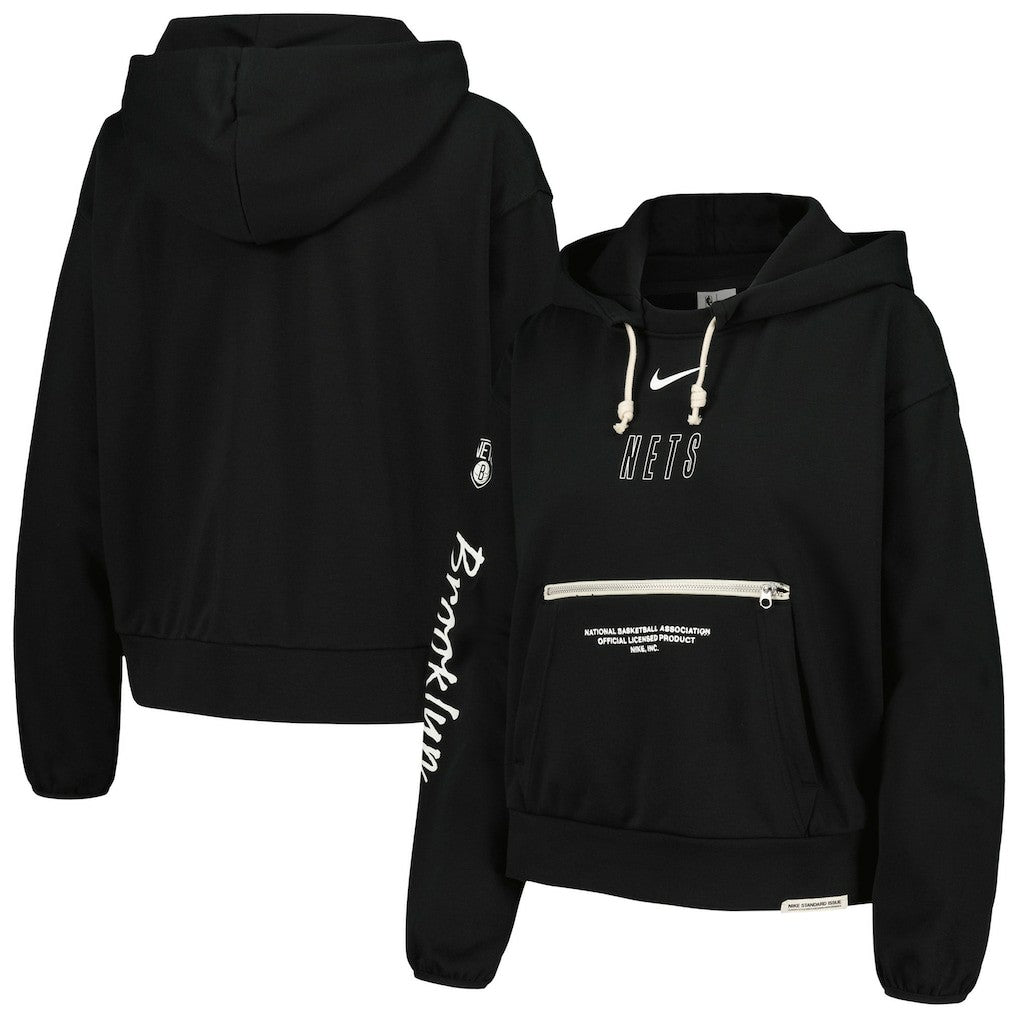 Nike - Brooklyn Nets Women's Courtside Standard Issue Performance Pullover Hoodie - Black
