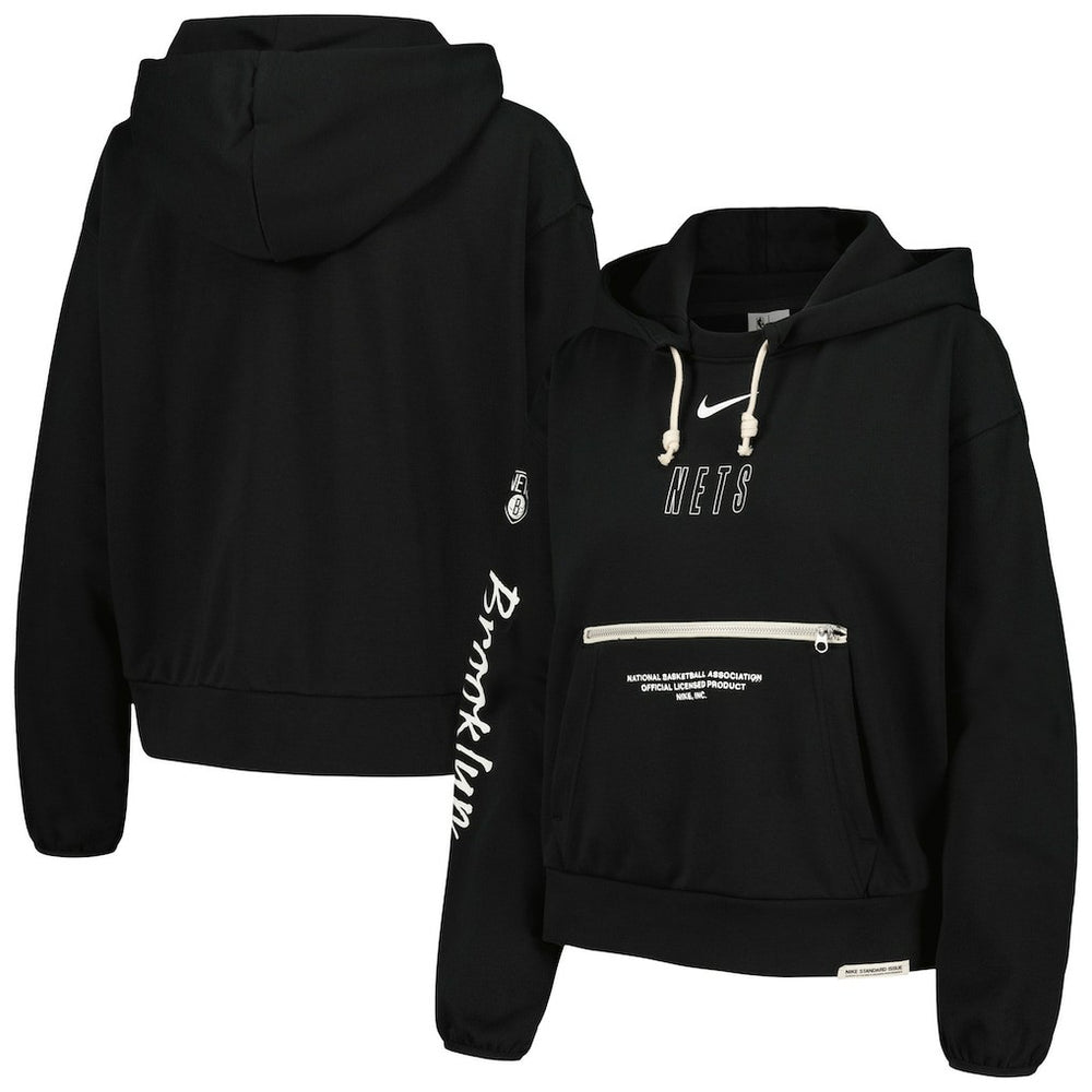 Nike - Brooklyn Nets Women's Courtside Standard Issue Performance Pullover Hoodie - Black
