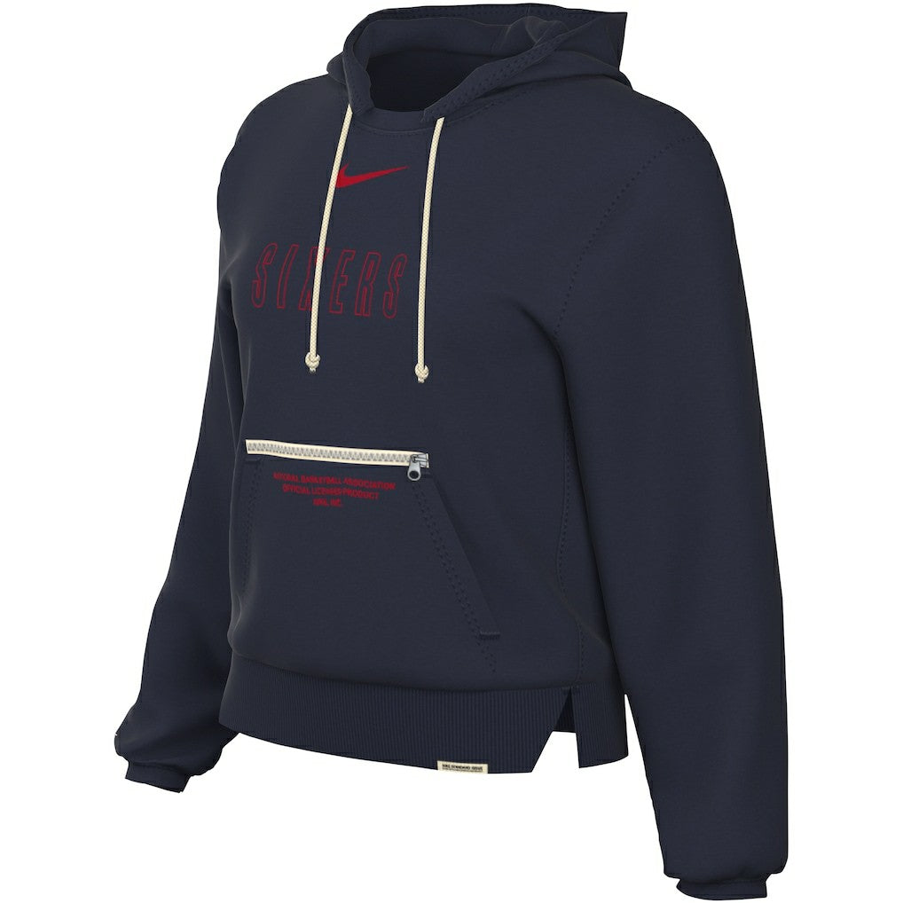 Nike - Philadelphia 76ers Women's Courtside Standard Issue Performance Pullover Hoodie - Navy