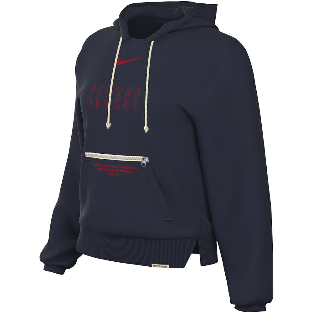 Nike - Philadelphia 76ers Women's Courtside Standard Issue Performance Pullover Hoodie - Navy