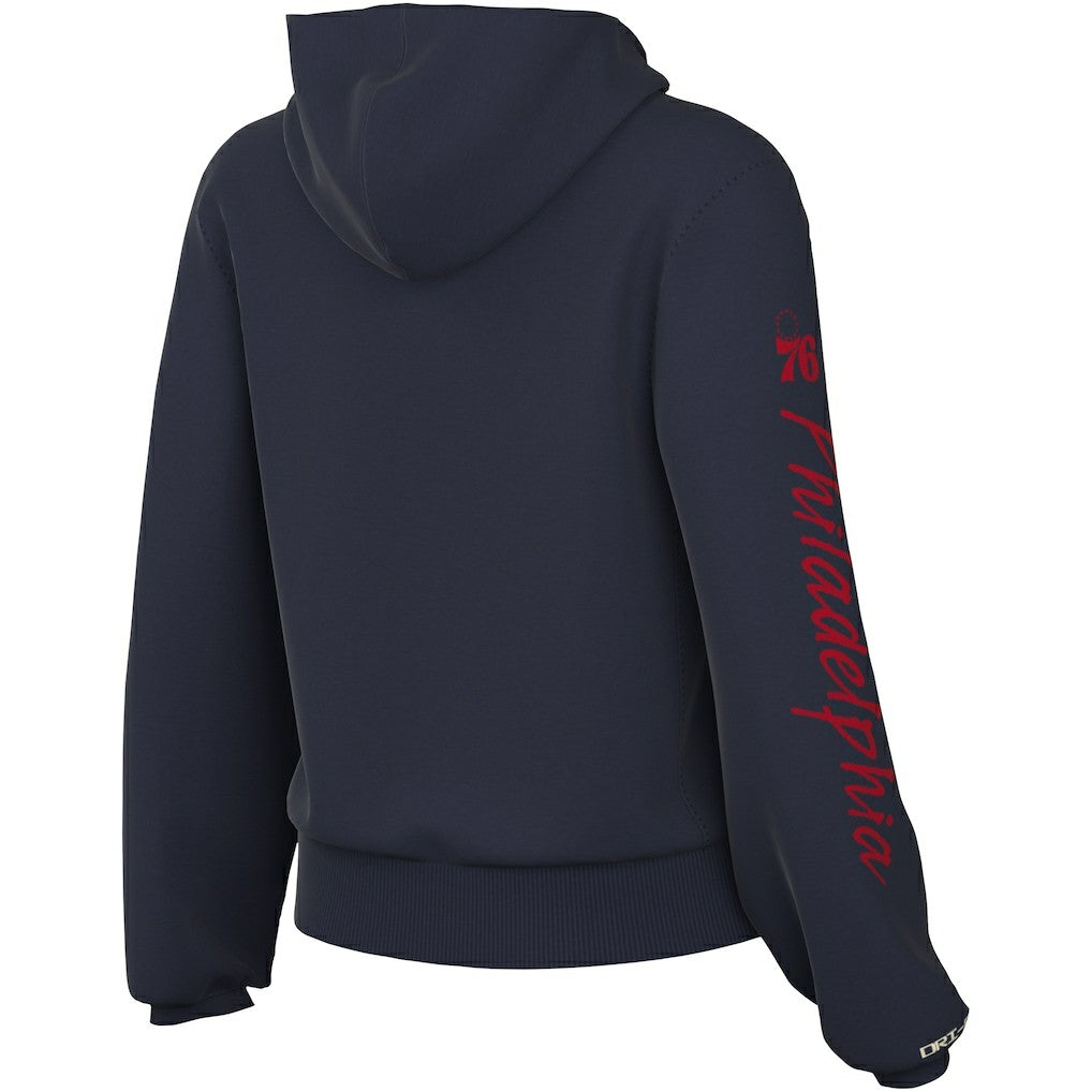 Nike - Philadelphia 76ers Women's Courtside Standard Issue Performance Pullover Hoodie - Navy