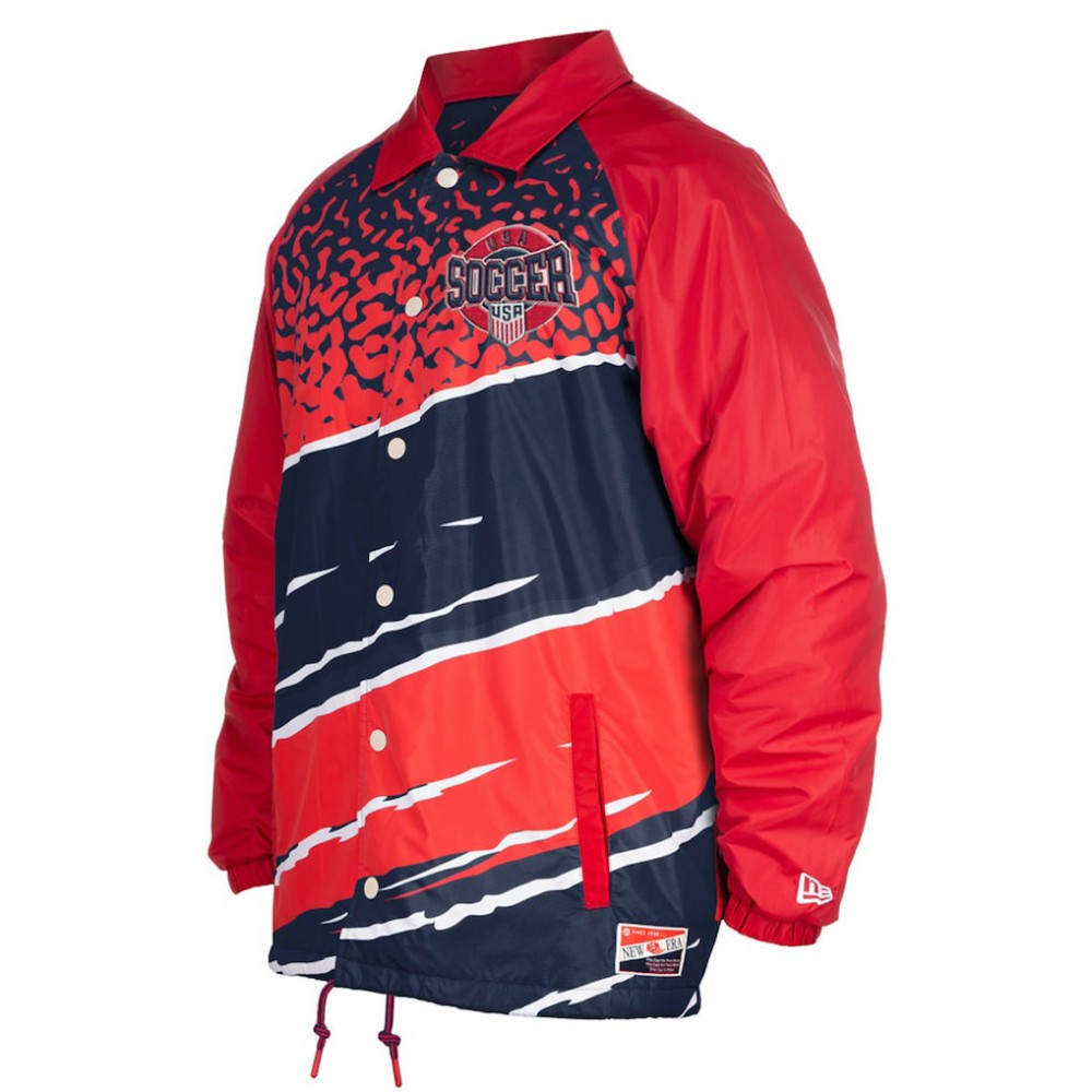 New Era USMNT 5th & Ocean by New Era Throwback Coaches Raglan Full-Snap Jacket - Navy