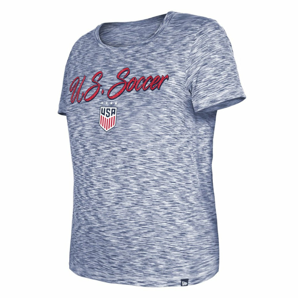 New Era USWNT 5th & Ocean by New Era Women's Active Space Dye Jerseys T-Shirts - Navy