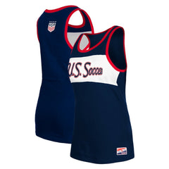 New Era USWNT 5th & Ocean by New Era Women's Throwback Jerseys Racer Tank Top - Navy