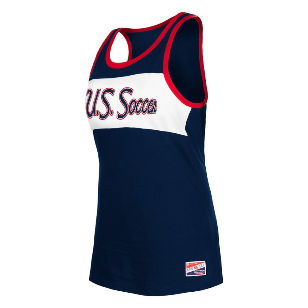 New Era USWNT 5th & Ocean by New Era Women's Throwback Jerseys Racer Tank Top - Navy