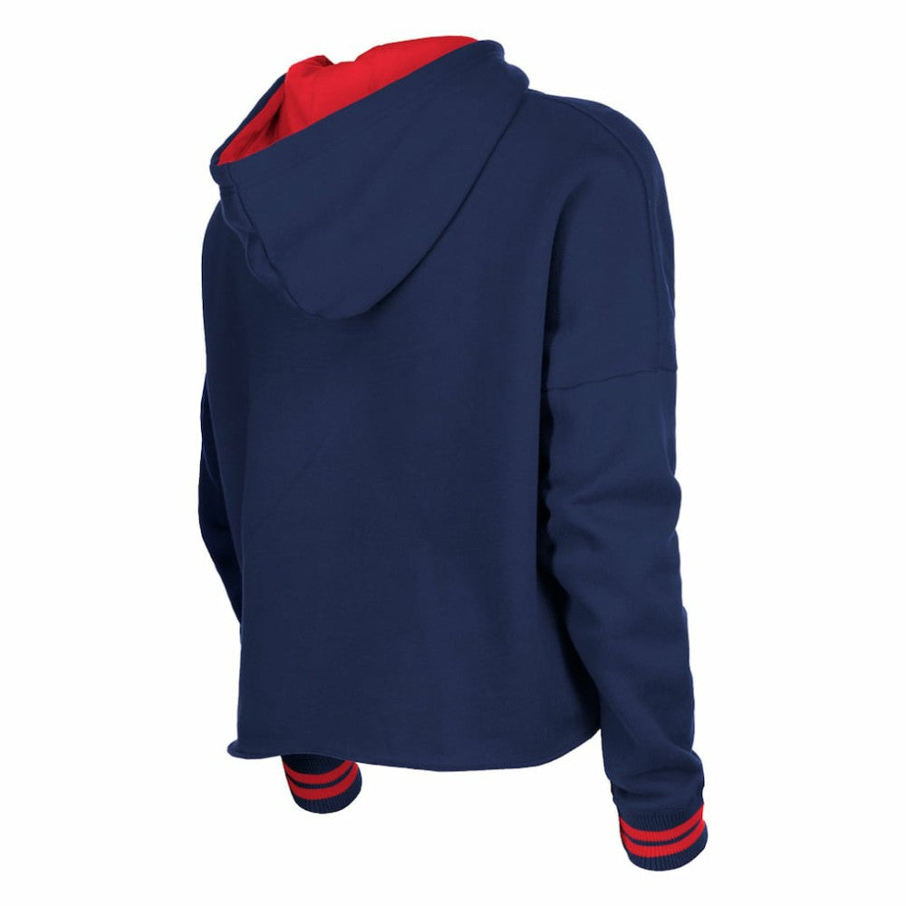 New Era USWNT 5th & Ocean by New Era Women's Athleisure Cropped Fleece Pullover Hoodie - Navy