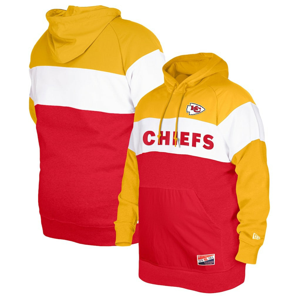Kansas City Chiefs New Era Big & Tall Current Colorblock Pullover Hoodie Red - NFL
