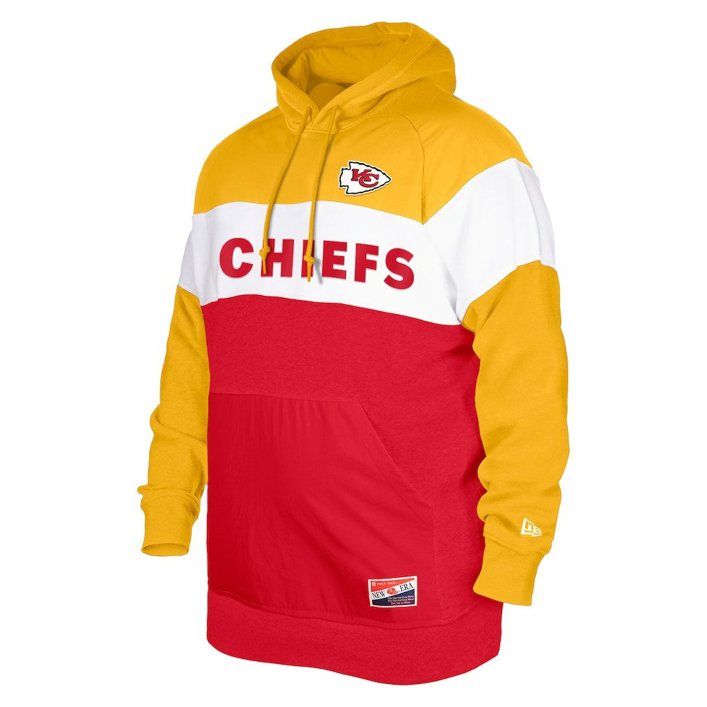 Kansas City Chiefs New Era Big & Tall Current Colorblock Pullover Hoodie Red - NFL
