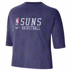 Nike - Phoenix Suns Women's Allover NBA Logo Boxy T-Shirt - Purple