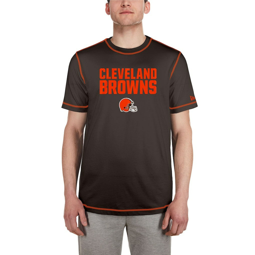 Cleveland Browns New Era Third Down Puff Print T-Shirt Brown - NFL