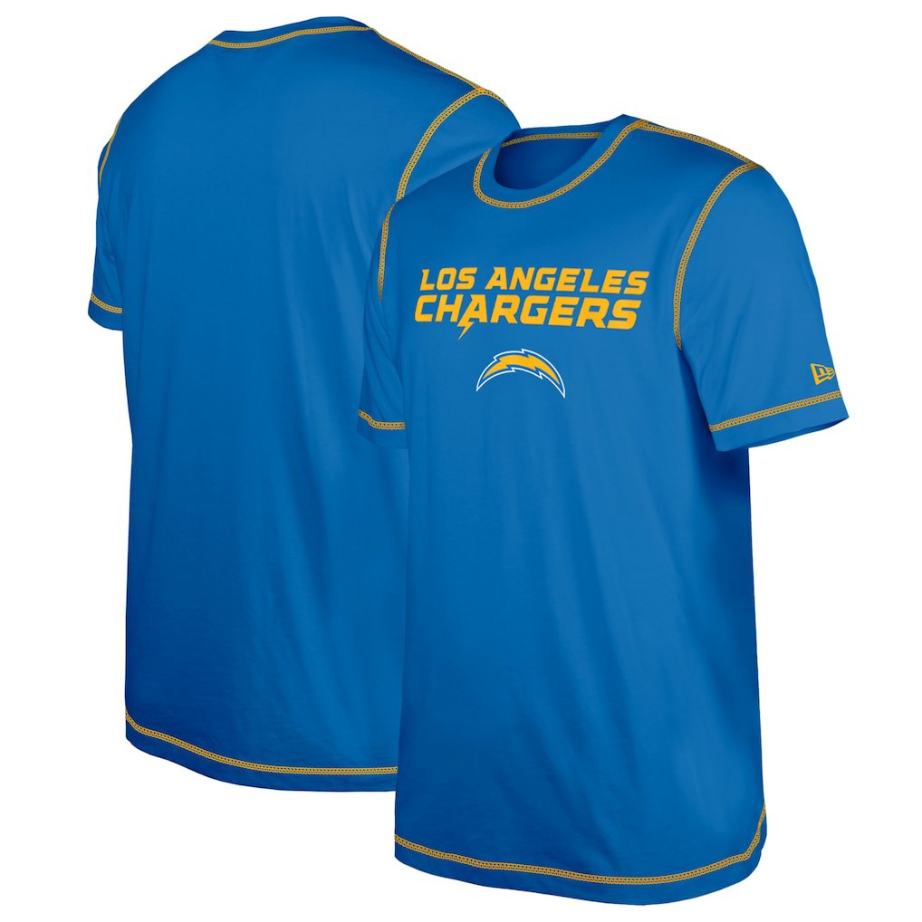Los Angeles Chargers New Era Third Down Puff Print T-Shirt Blue - NFL
