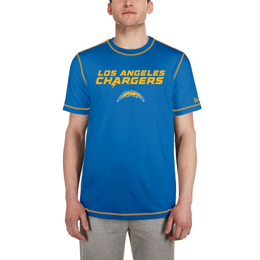 Los Angeles Chargers New Era Third Down Puff Print T-Shirt Blue - NFL