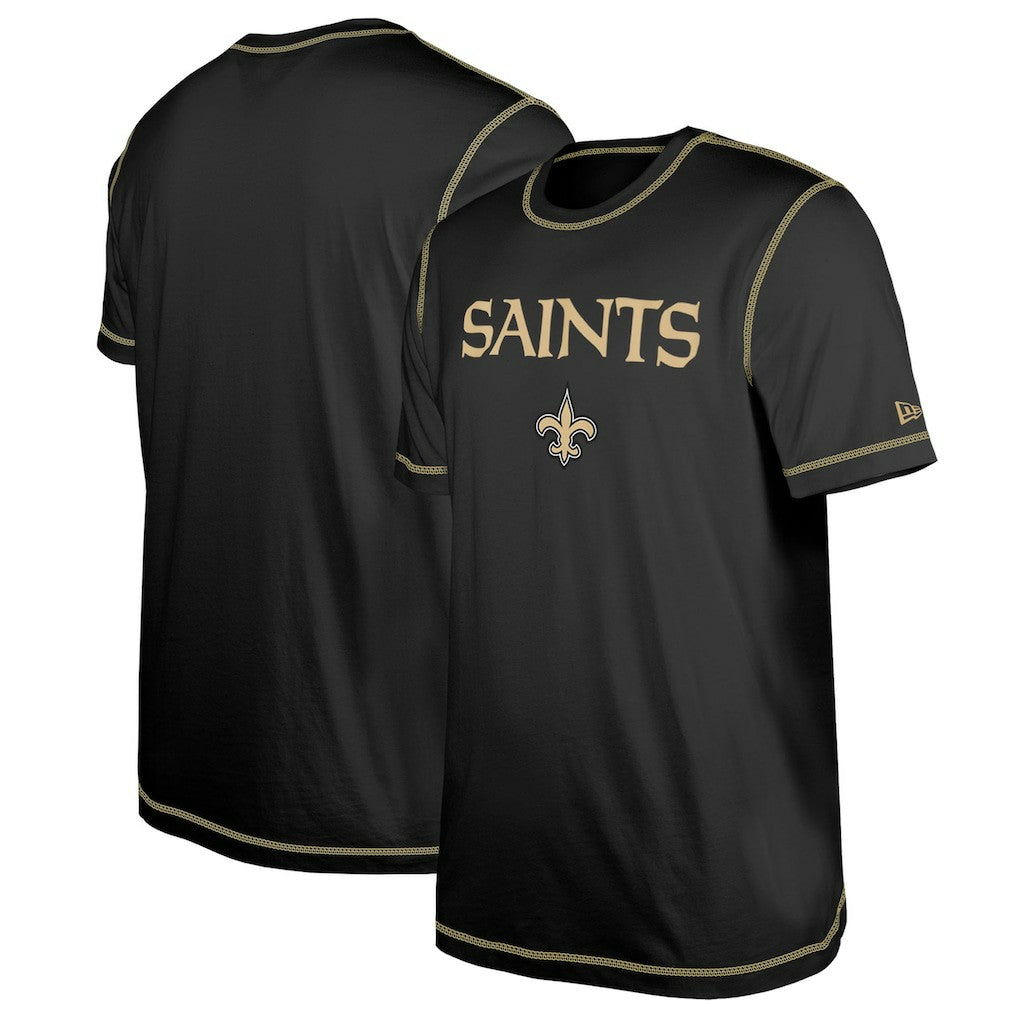 New Orleans Saints New Era Third Down Puff Print T-Shirt Black - NFL