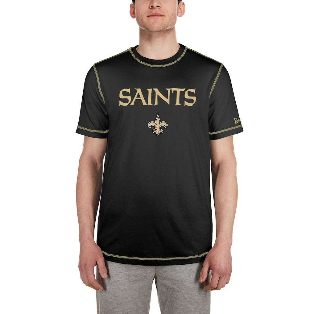 New Orleans Saints New Era Third Down Puff Print T-Shirt Black - NFL