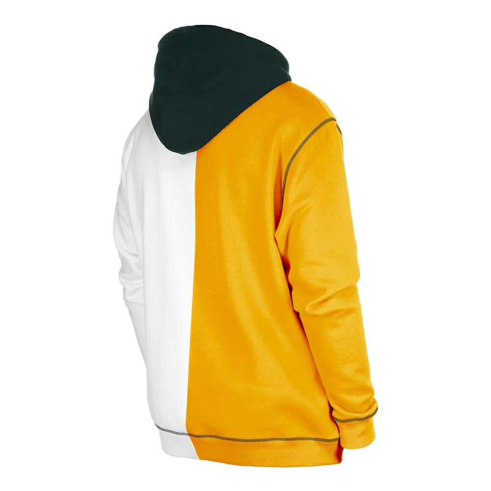 Green Bay Packers New Era Third Down Split Raglan Pullover Hoodie Gold/White - NFL