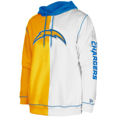 Los Angeles Chargers New Era Third Down Split Raglan Pullover Hoodie Gold/White - NFL