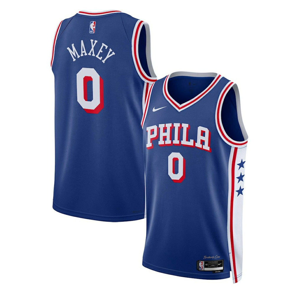 Nike - Tyrese Maxey Philadelphia 76ers Unisex Swingman Jersey - Icon Edition - Royal