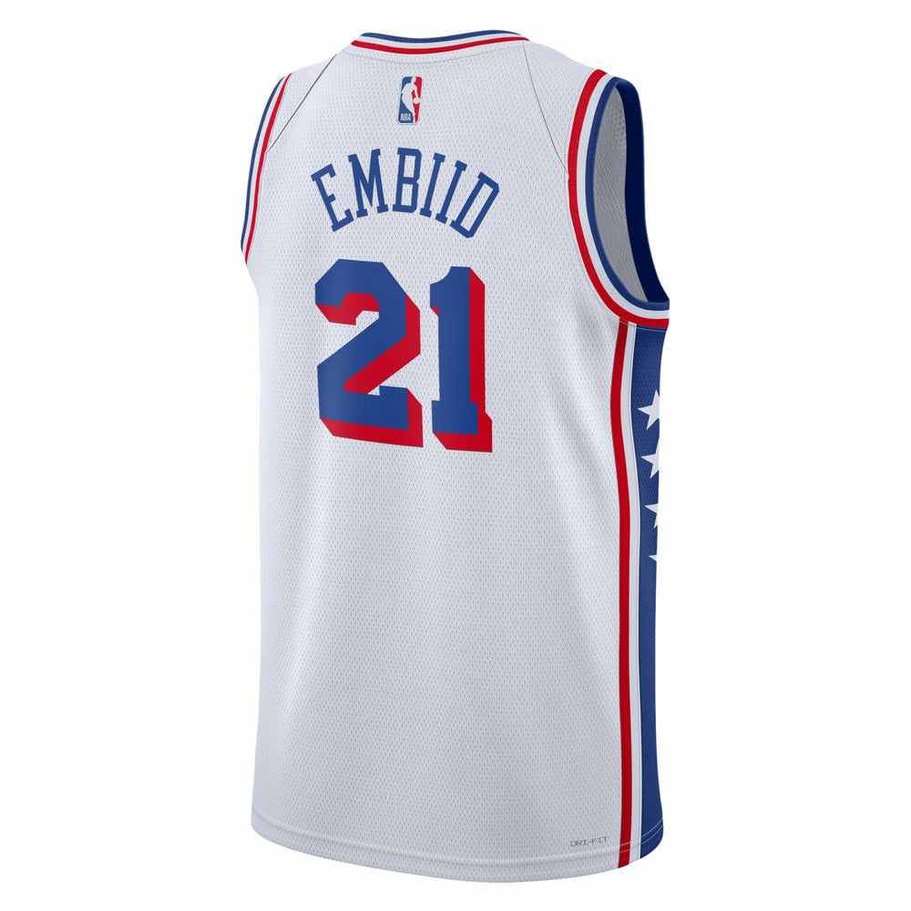Nike - Joel Embiid Philadelphia 76ers Unisex Swingman Jersey - Association Edition - White