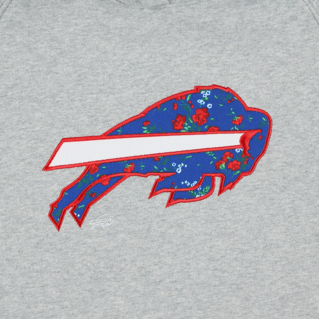 Buffalo Bills New Era Women's Floral Raglan Pullover Hoodie Gray - NFL