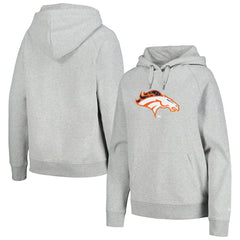 Denver Broncos New Era Women's Floral Raglan Pullover Hoodie Gray - NFL