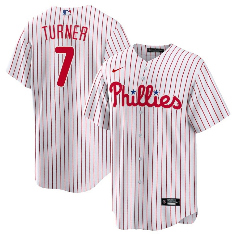 Trea Turner Philadelphia Phillies Nike Home Replica Player Jersey Lifestyle