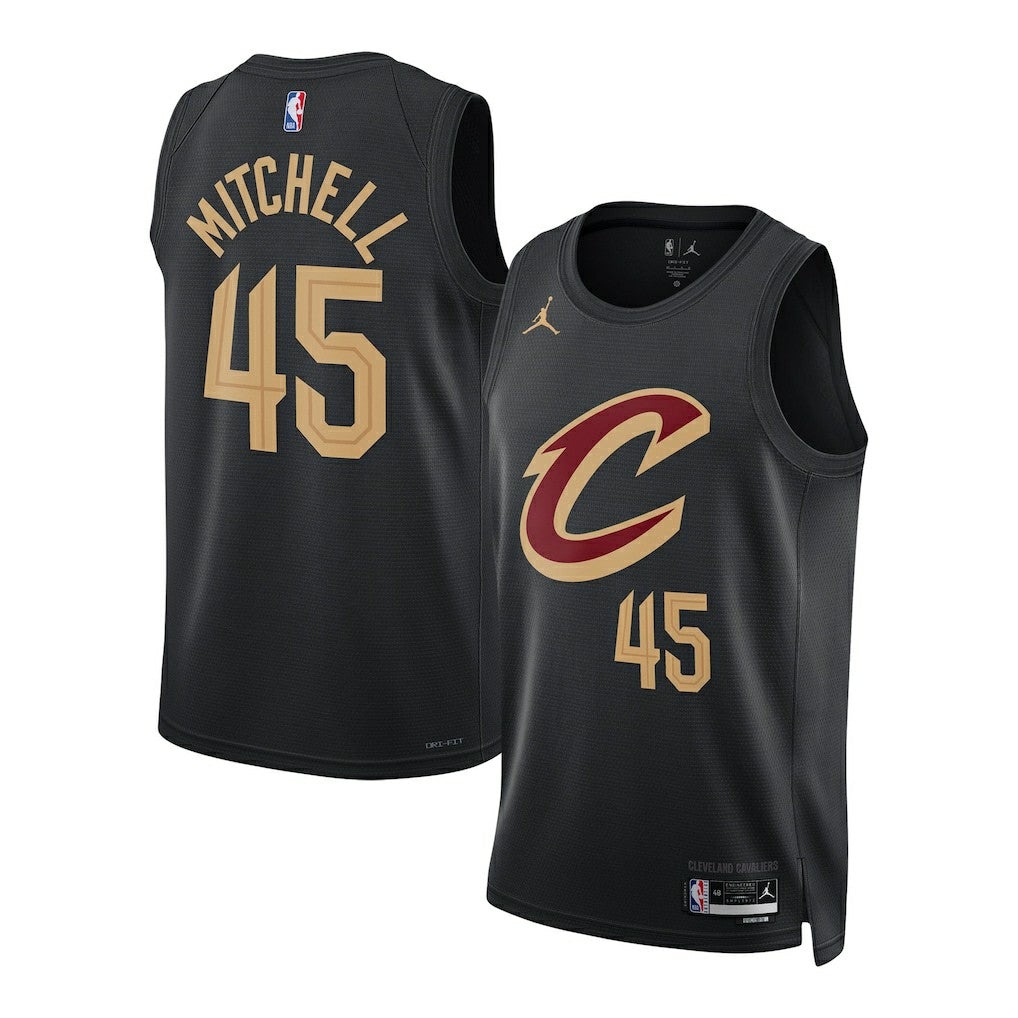 NBA - Donovan Mitchell Cleveland Cavaliers Jordan Brand Unisex Swingman Jersey - Statement Editi- Black