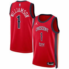 NBA - Zion Williamson New Orleans Pelicans Jordan Brand Unisex Swingman Jersey - Statement Edition - Red