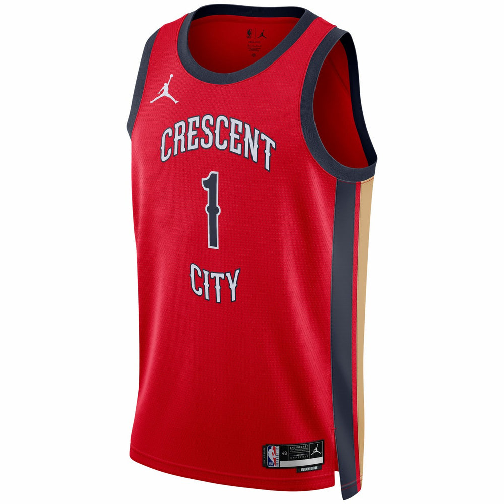 NBA - Zion Williamson New Orleans Pelicans Jordan Brand Unisex Swingman Jersey - Statement Edition - Red