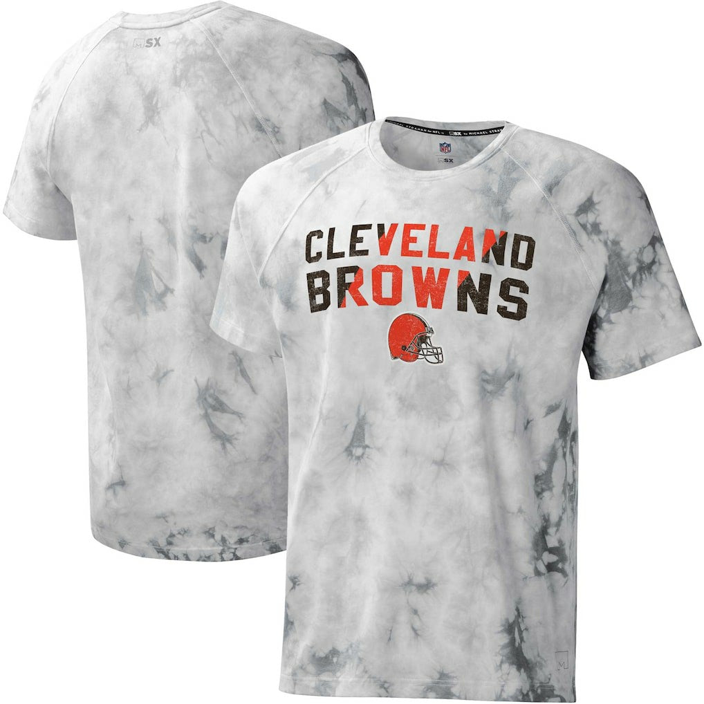 Cleveland Browns MSX by Michael Strahan Resolution Tie-Dye Raglan T-Shirt Gray - NFL