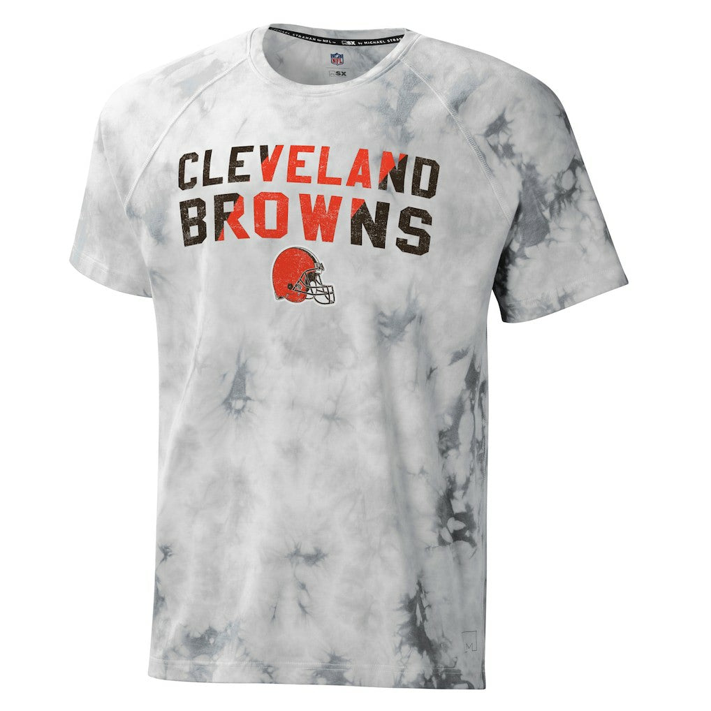 Cleveland Browns MSX by Michael Strahan Resolution Tie-Dye Raglan T-Shirt Gray - NFL