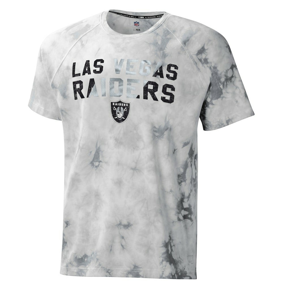Las Vegas Raiders MSX by Michael Strahan Resolution Tie-Dye Raglan T-Shirt Gray - NFL