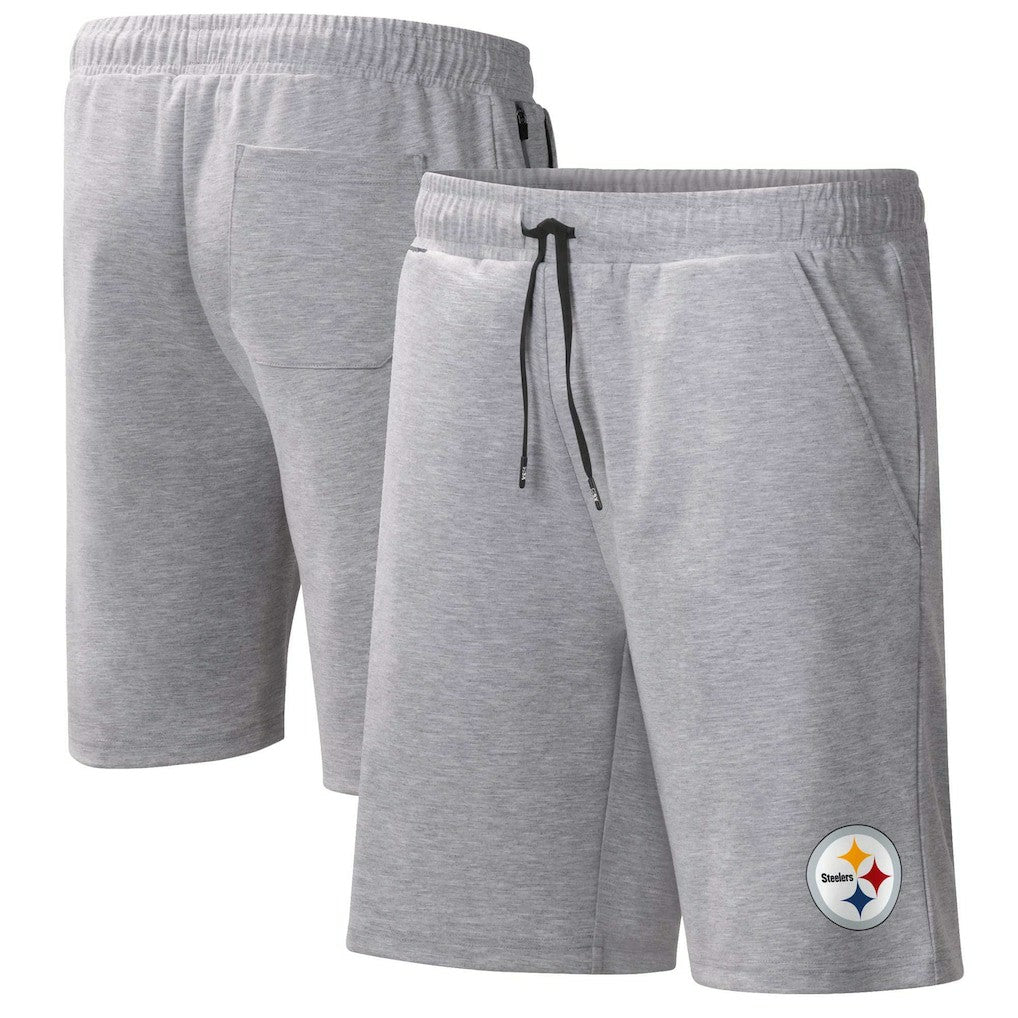 Pittsburgh Steelers MSX by Michael Strahan Trainer Shorts Heather Gray - NFL