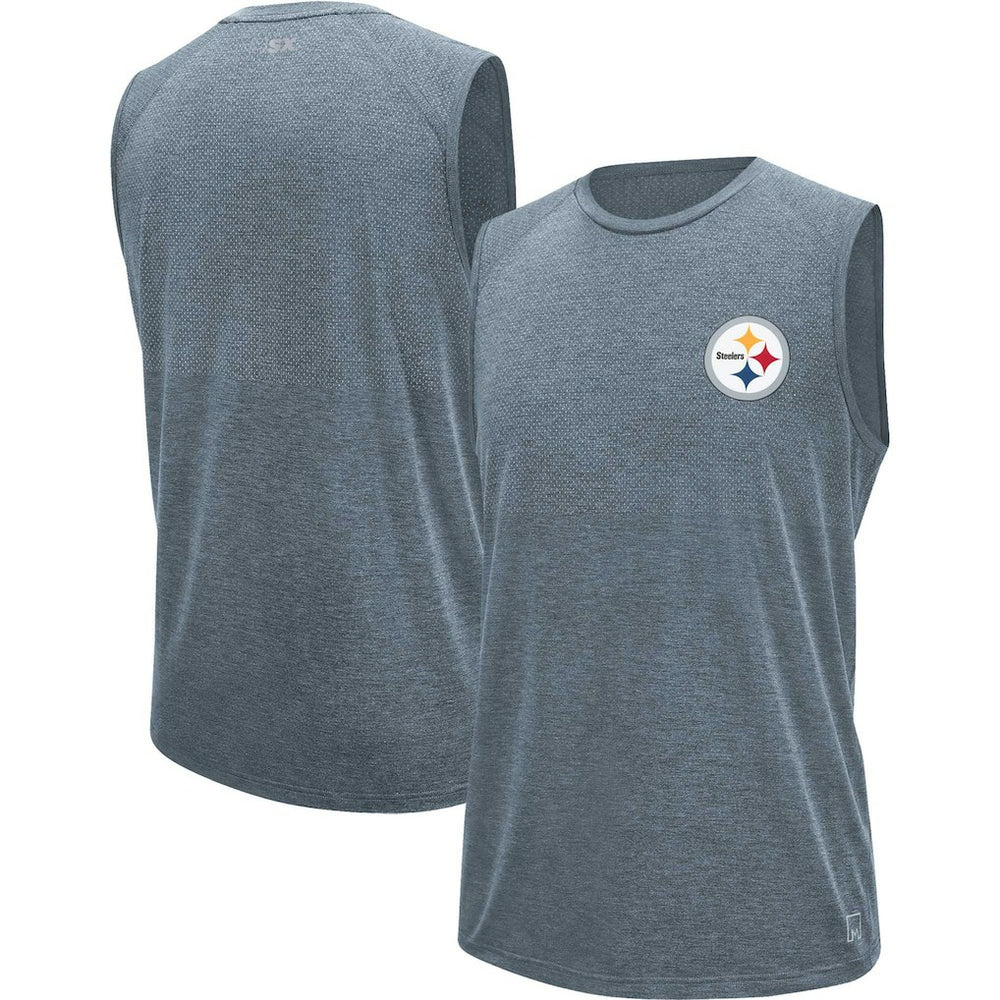 Pittsburgh Steelers MSX by Michael Strahan Warm Up Sleeveless T-Shirt Gray - NFL