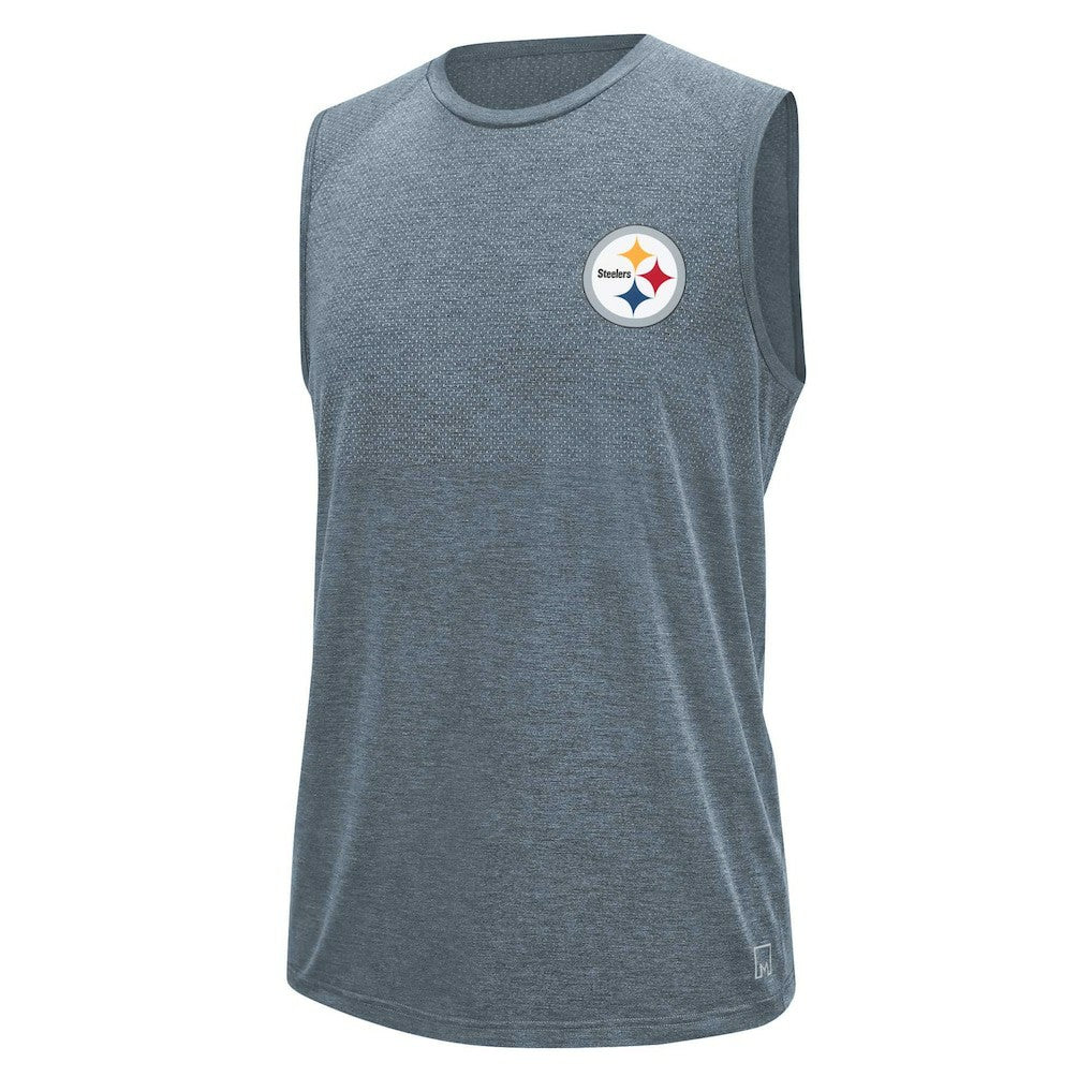 Pittsburgh Steelers MSX by Michael Strahan Warm Up Sleeveless T-Shirt Gray - NFL