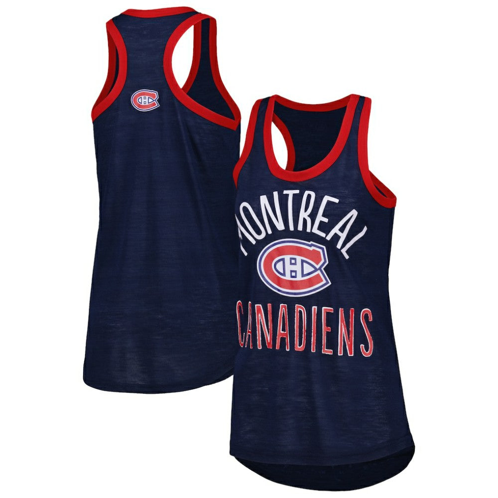 Montreal Canadiens - G-III 4Her by Carl Banks Women's First Base Racerback Scoop Neck Tank Top Navy