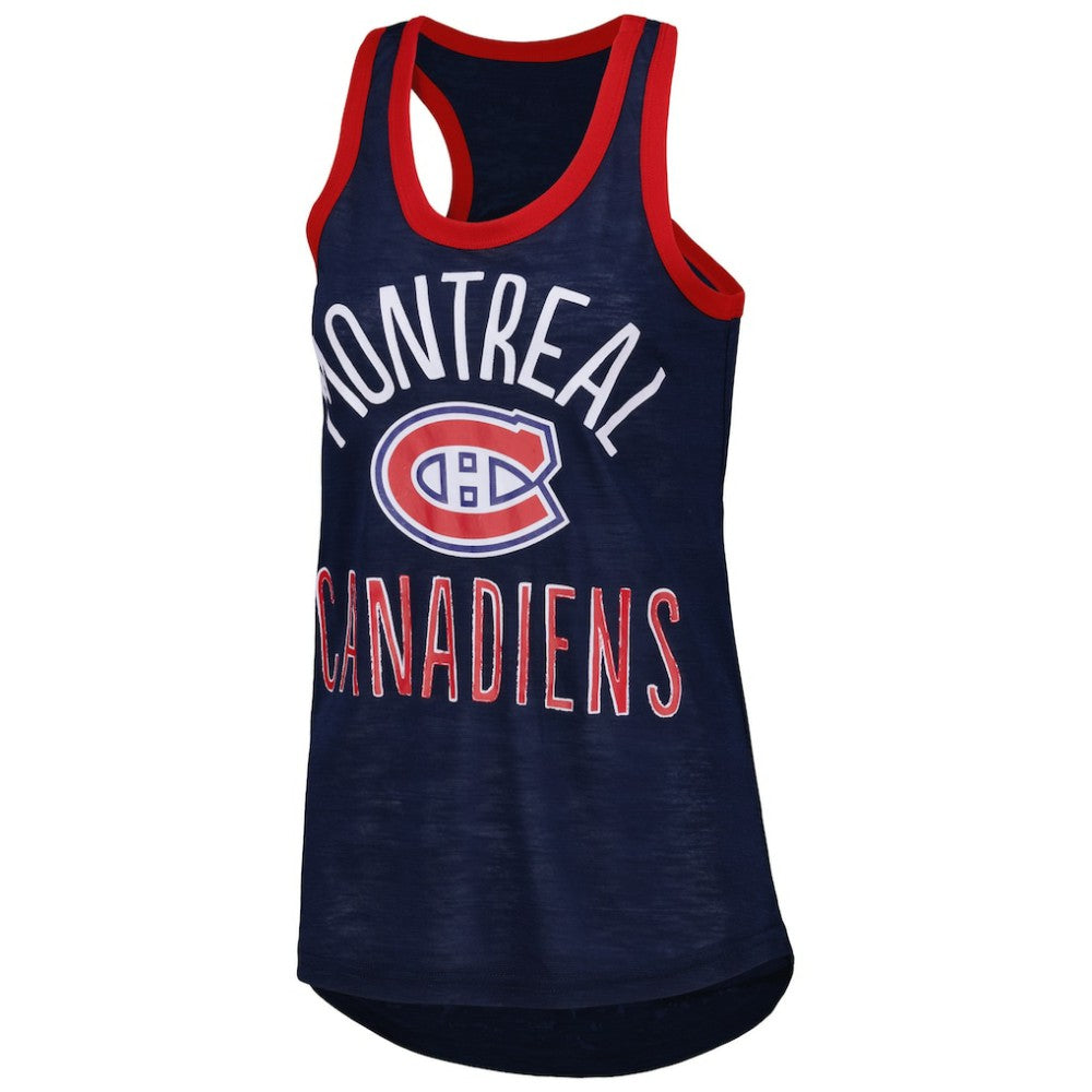 Montreal Canadiens - G-III 4Her by Carl Banks Women's First Base Racerback Scoop Neck Tank Top Navy